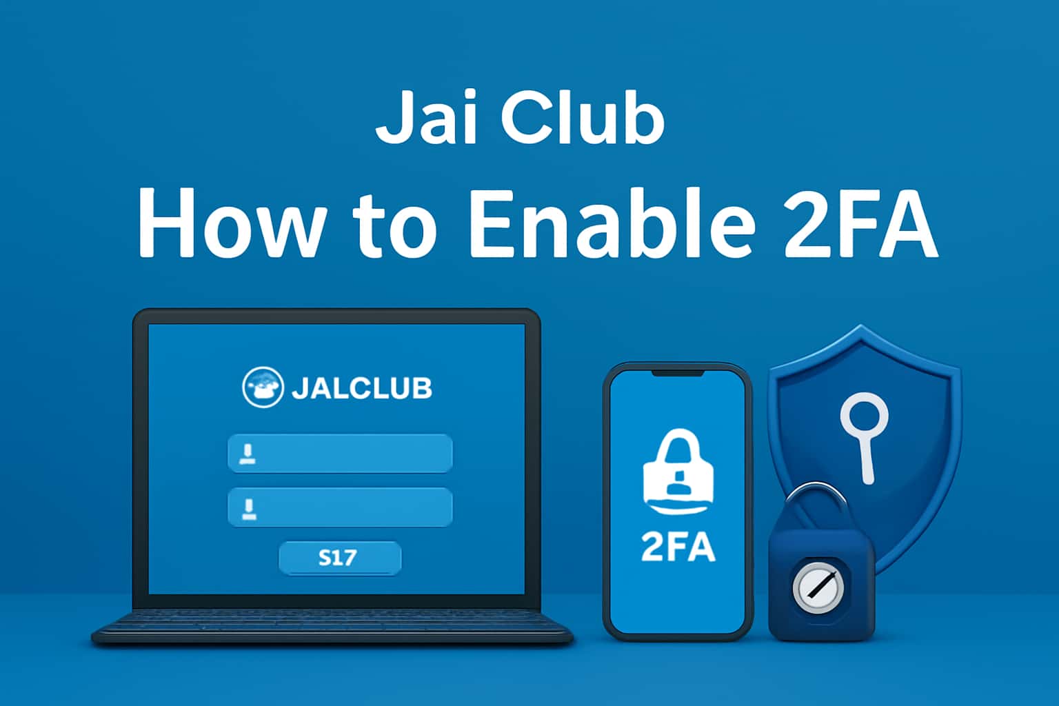 Informational scene illustrating the process of enabling 2FA for Jai Club.