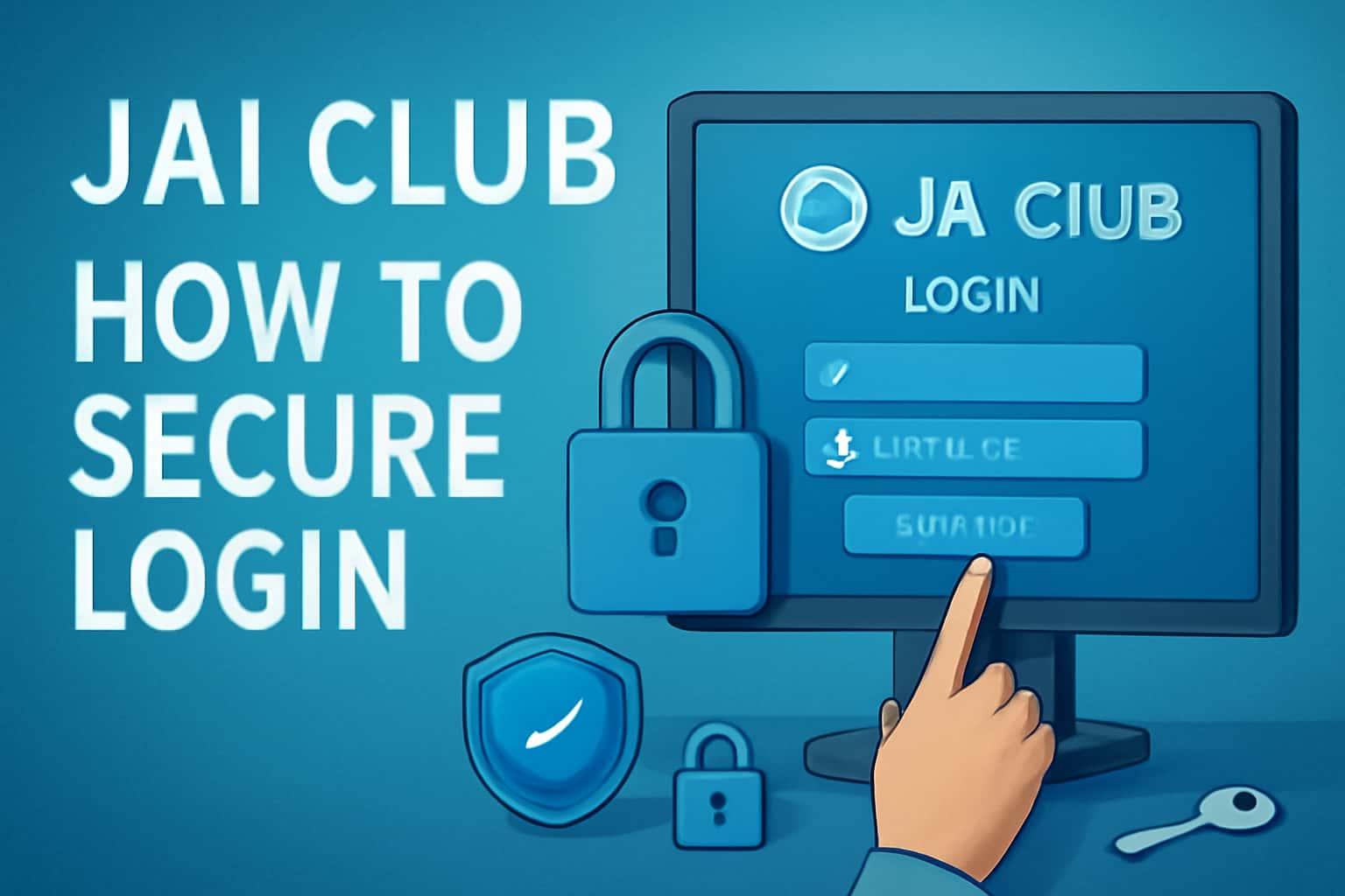 A high-tech illustration depicting secure login procedures for Jai Club.