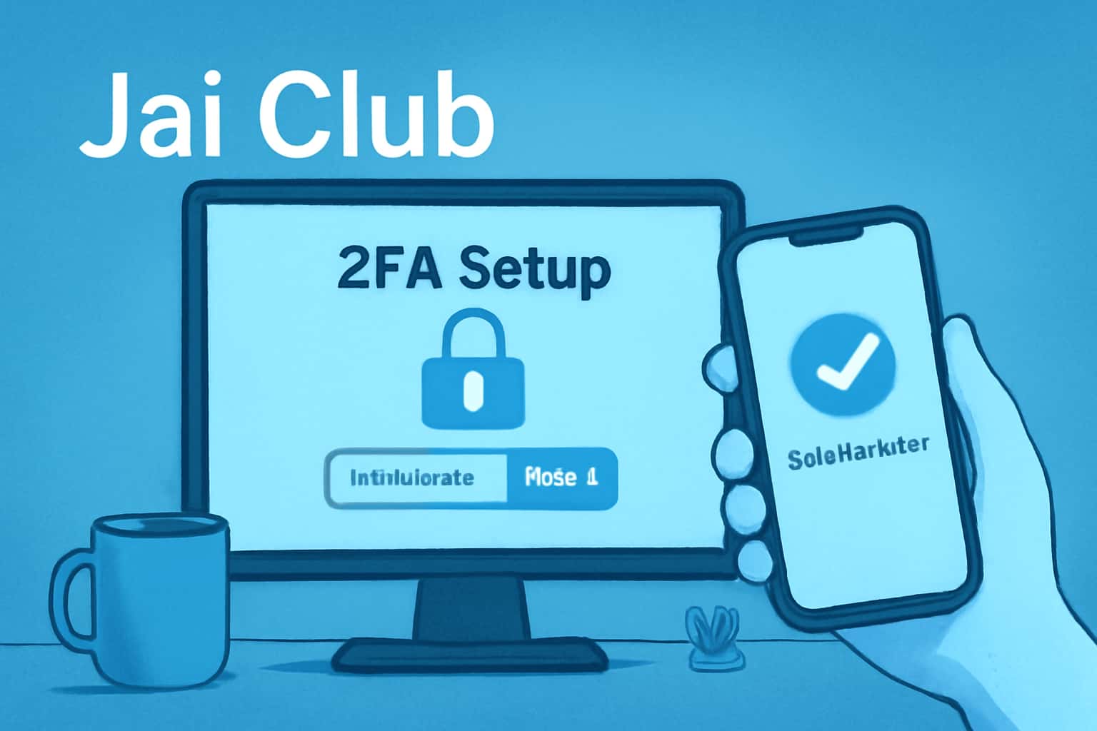 Informational scene showcasing Jai Club 2FA Setup process.