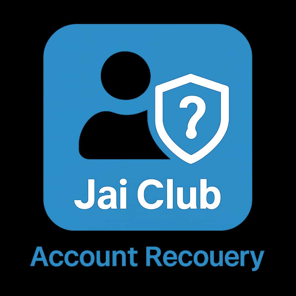 A professional badge design for Jai Club Account Recovery.
