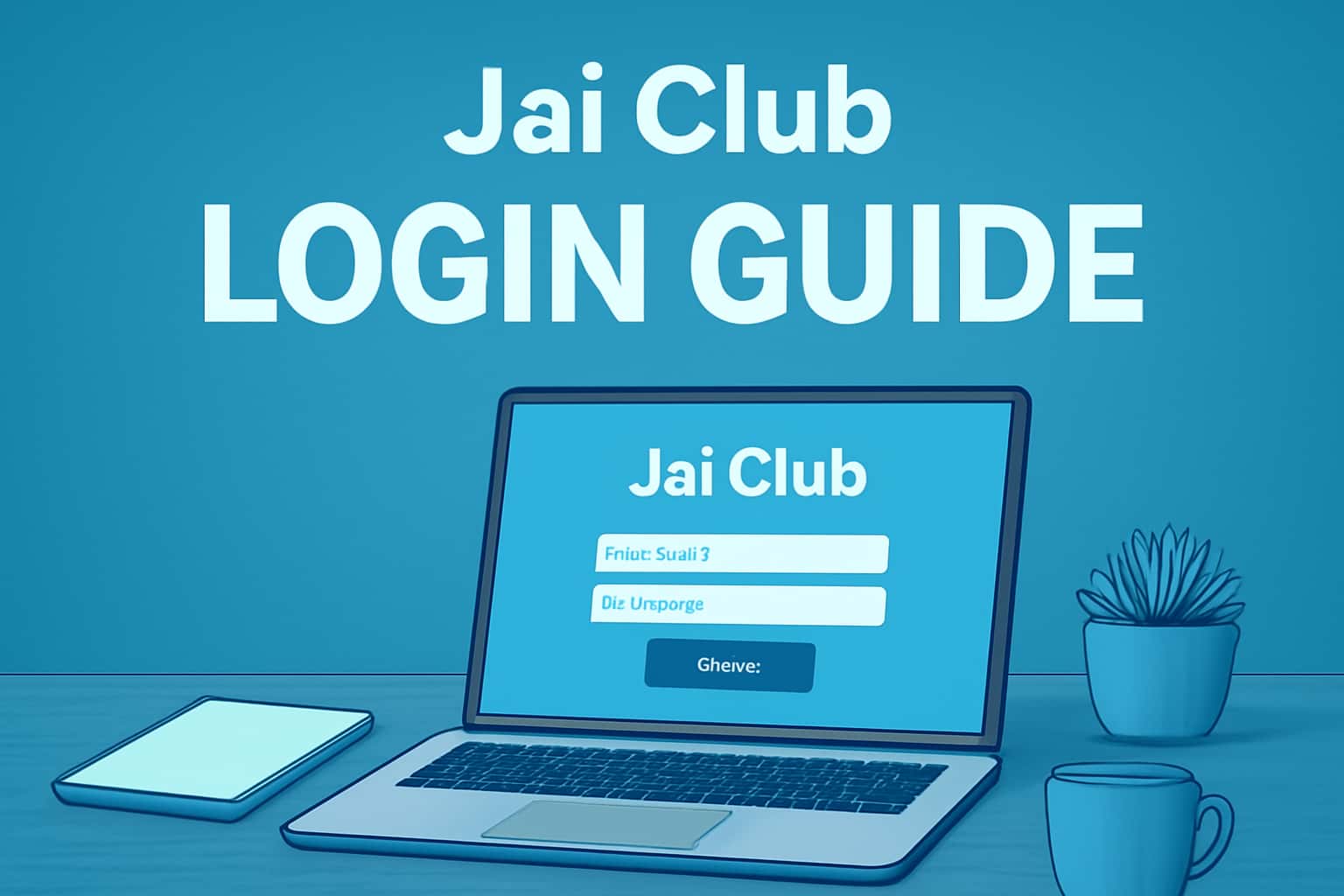Informational image depicting the Jai Club Login Guide with a high-tech design.