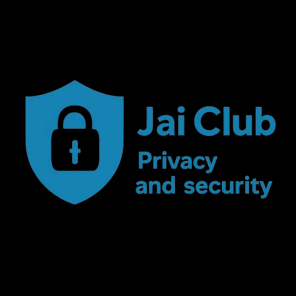 A badge symbolizing privacy and security measures for Jai Club.