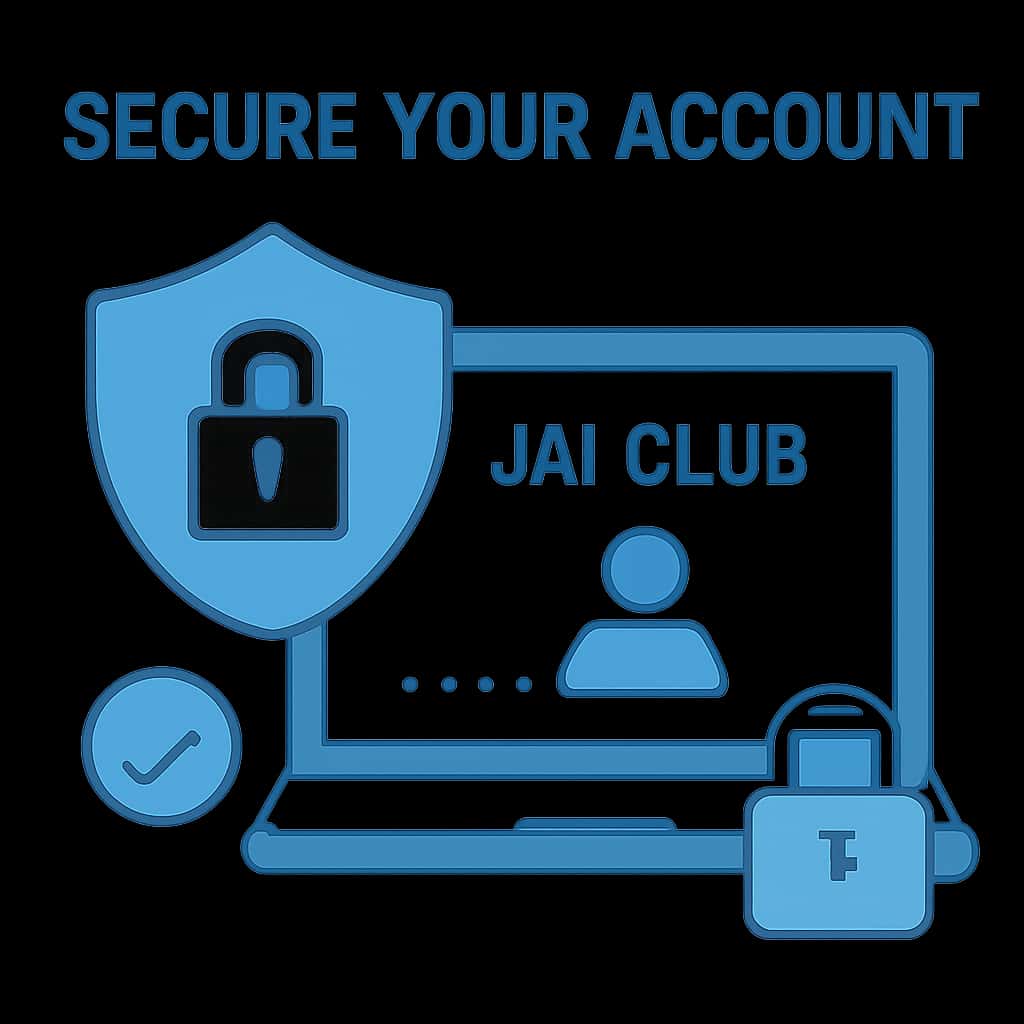 Educational diagram for securing a Jai Club account.