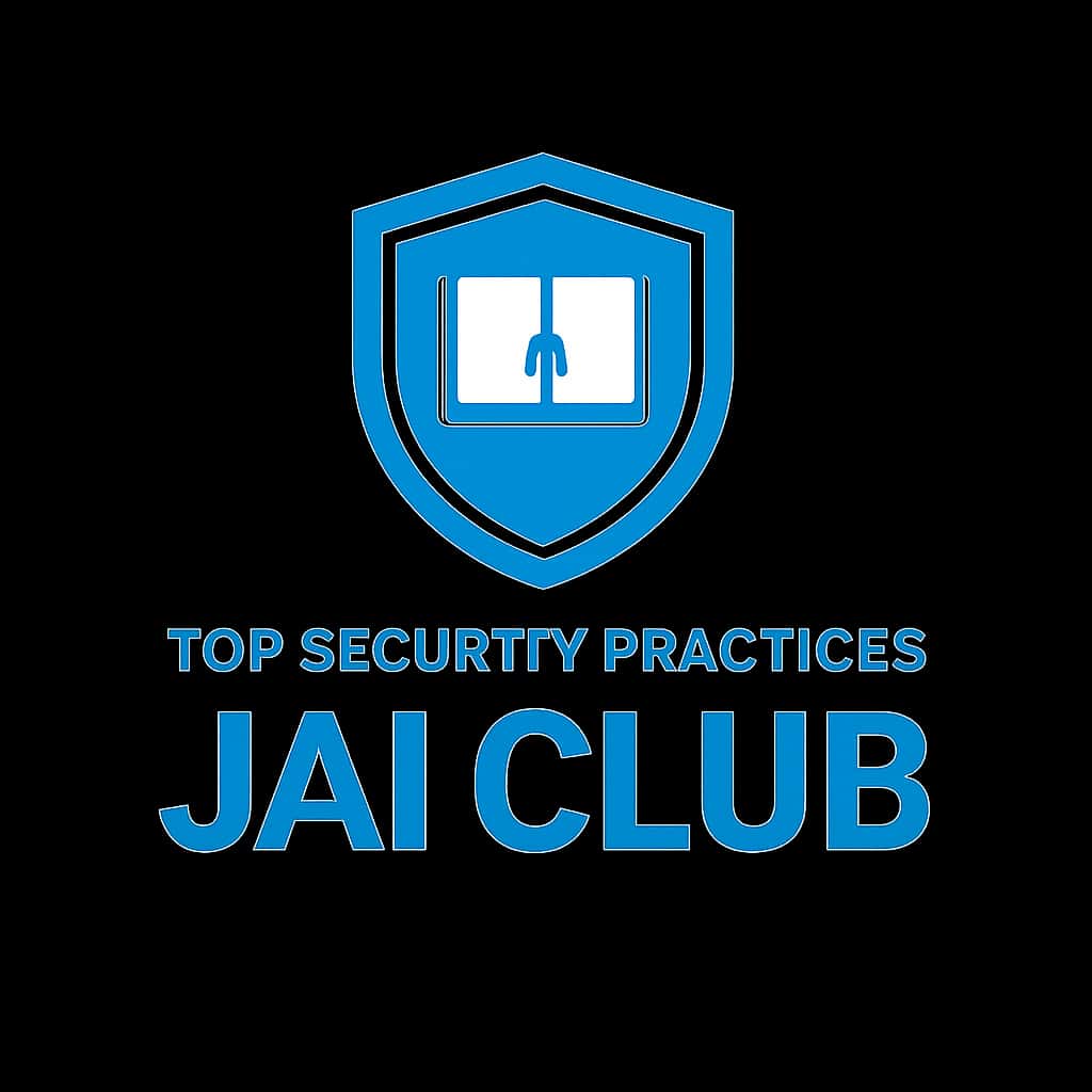 A badge illustrating the security practices for Jai Club.